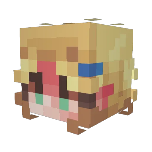 Emimiru Minecraft avatar head, 3D render