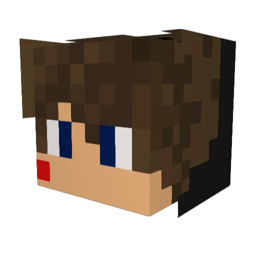 Eminos Minecraft avatar head, 3D render