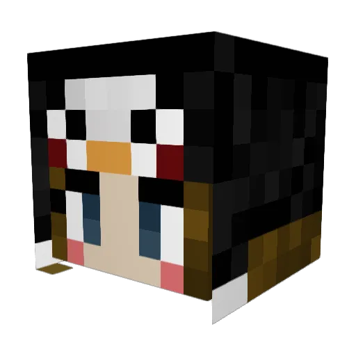Emiqo Minecraft avatar head, 3D render