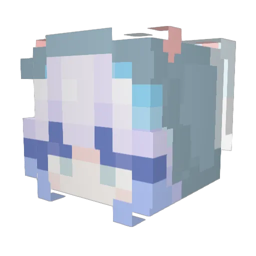 Emirichu Minecraft avatar head, 3D render