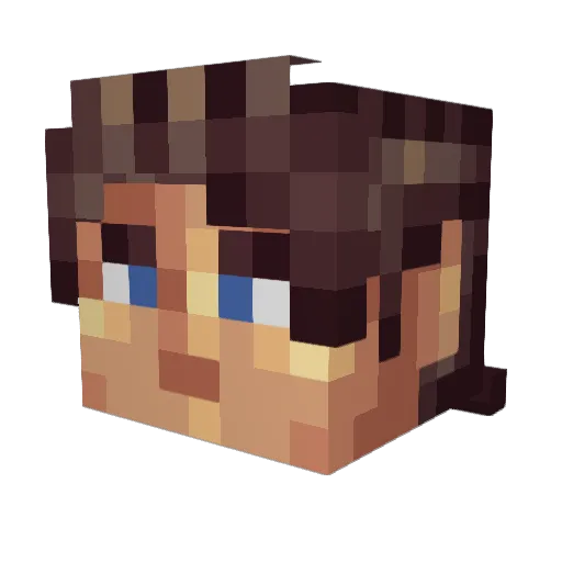 Emisar Minecraft avatar head, 3D render
