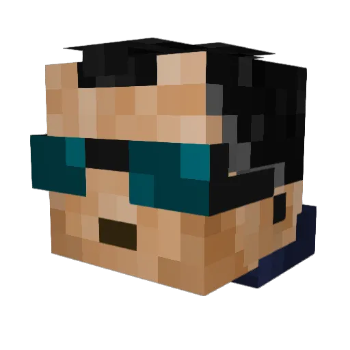 Emiska3 Minecraft avatar head, 3D render