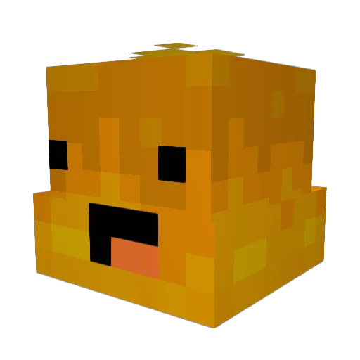 Emitation Minecraft avatar head, 3D render