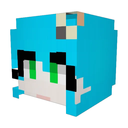 Emiya404 Minecraft avatar head, 3D render