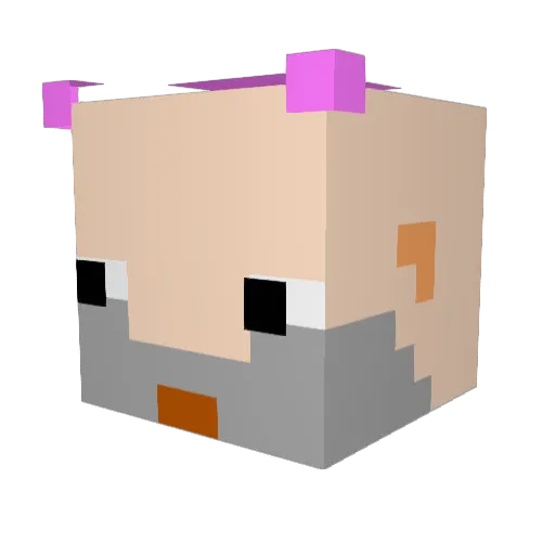 EmiyaMulzomdo Minecraft avatar head, 3D render