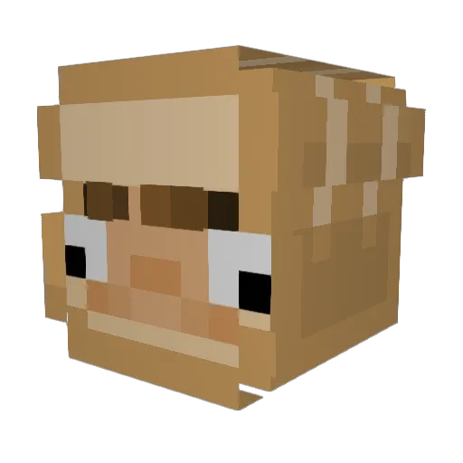 Emjik Minecraft avatar head, 3D render
