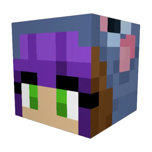 Emlikka Minecraft avatar head, 3D render