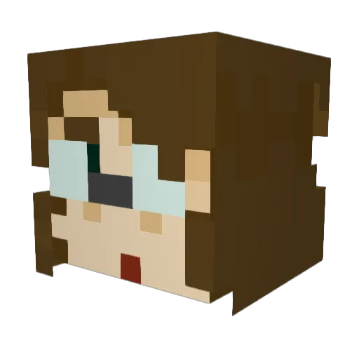EmmSoiree Minecraft avatar head, 3D render