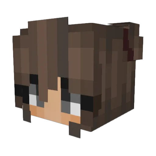 Emma1408 Minecraft avatar head, 3D render