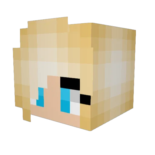 EmmaCanPlay3 Minecraft avatar head, 3D render