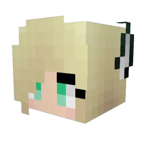 EmmaFox Minecraft avatar head, 3D render