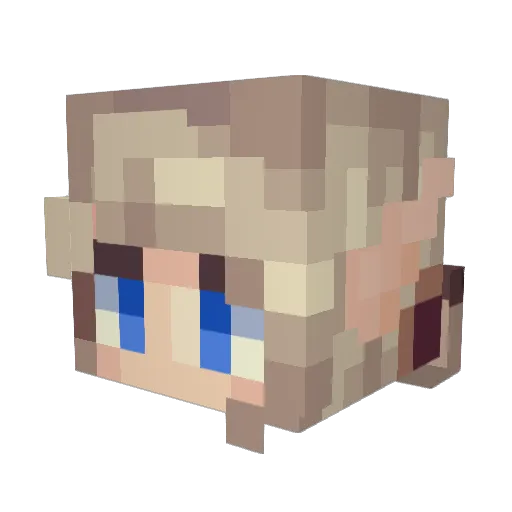 EmmaLily Minecraft avatar head, 3D render