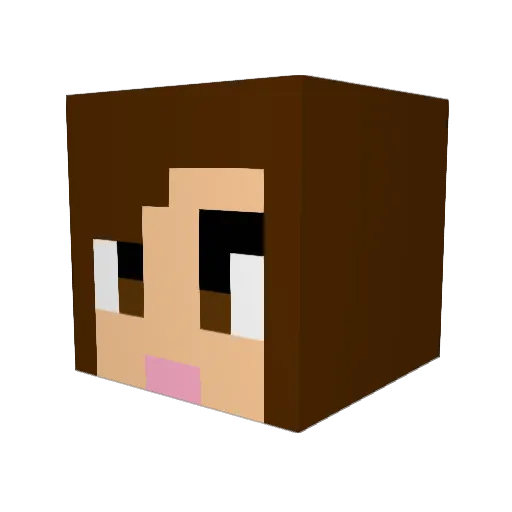 EmmaPPP Minecraft avatar head, 3D render