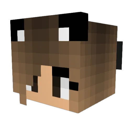 EmmaWolfe Minecraft avatar head, 3D render