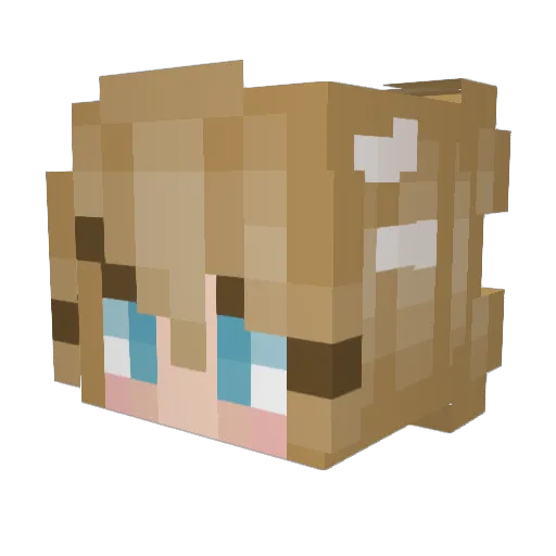 Emmabooo Minecraft avatar head, 3D render