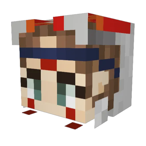 Emmadid Minecraft avatar head, 3D render