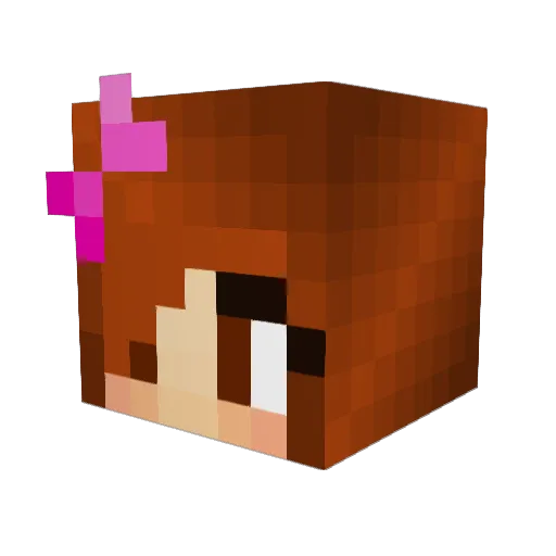 Emmaleana Minecraft avatar head, 3D render