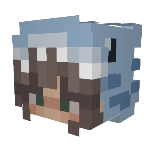 Emmalovesturtles Minecraft avatar head, 3D render