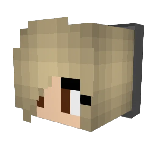 Emmaskittle Minecraft avatar head, 3D render