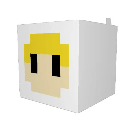 EmmatheWatson Minecraft avatar head, 3D render