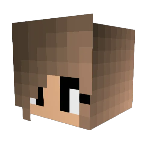 Emmawake Minecraft avatar head, 3D render