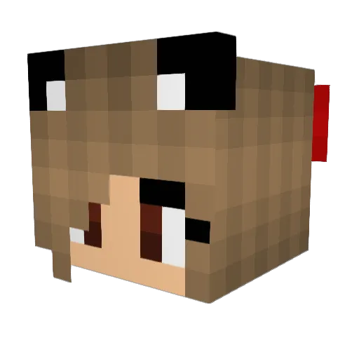 Emmcake Minecraft avatar head, 3D render