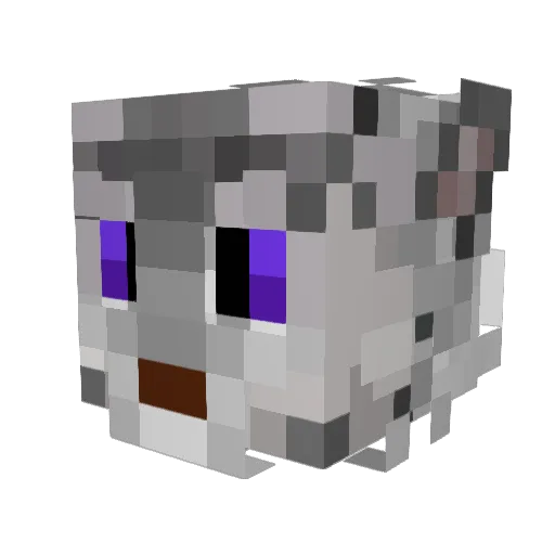 Emme_wolf Minecraft avatar head, 3D render