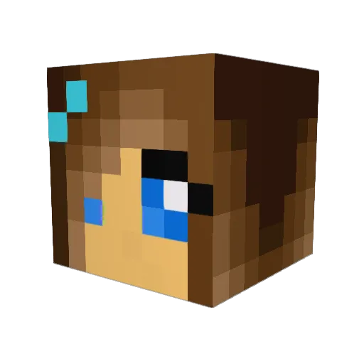 EmmelineDW Minecraft avatar head, 3D render