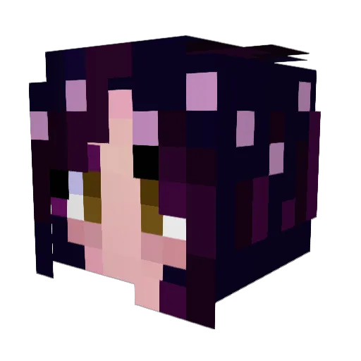 Emmeraldas Minecraft avatar head, 3D render