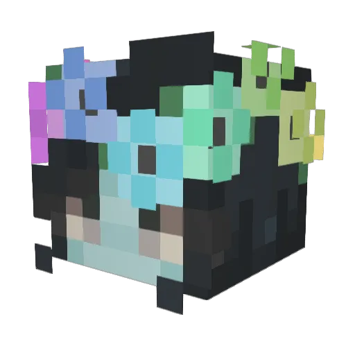 Emmeraldyne Minecraft avatar head, 3D render
