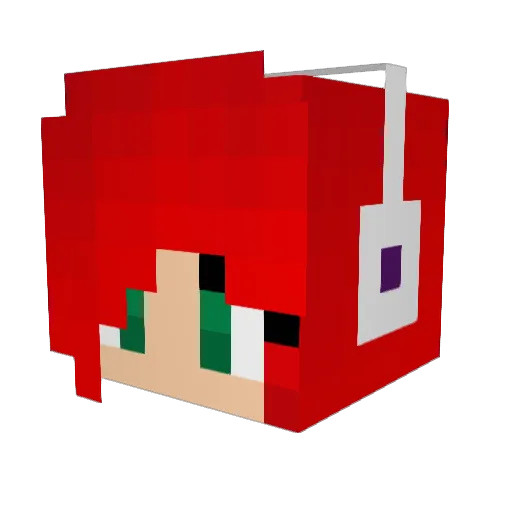 EmmersPHD Minecraft avatar head, 3D render
