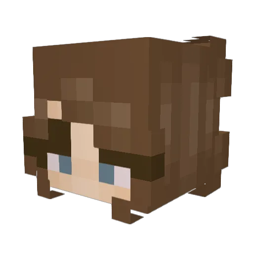 EmmiElice Minecraft avatar head, 3D render
