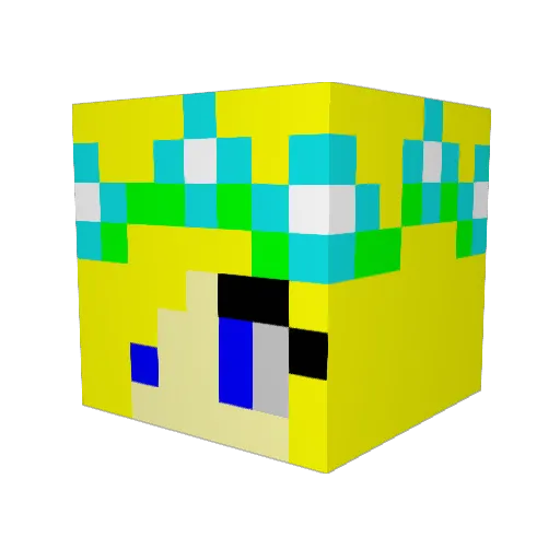 EmmiScar Minecraft avatar head, 3D render