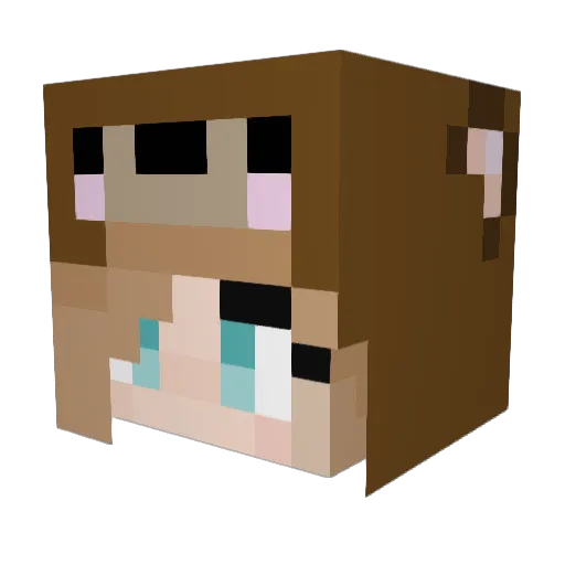 Emmie2 Minecraft avatar head, 3D render