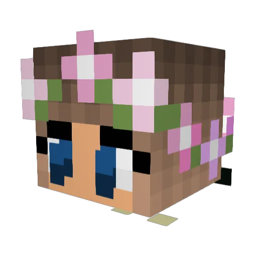 Emmily7 Minecraft avatar head, 3D render