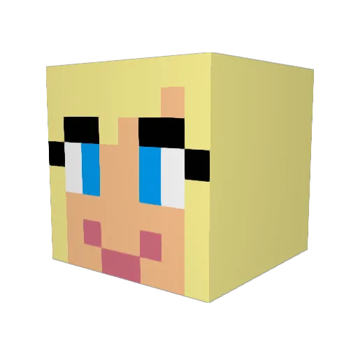 Emmja Minecraft avatar head, 3D render