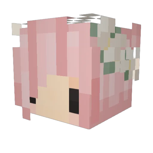 EmmoRR Minecraft avatar head, 3D render