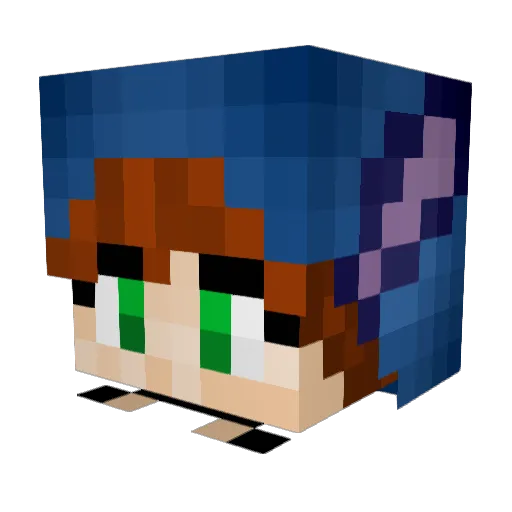 Emmpuppy Minecraft avatar head, 3D render