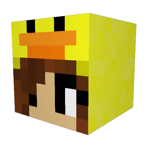 Emmsets Minecraft avatar head, 3D render