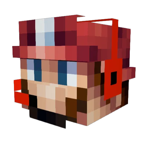 Emmune Minecraft avatar head, 3D render