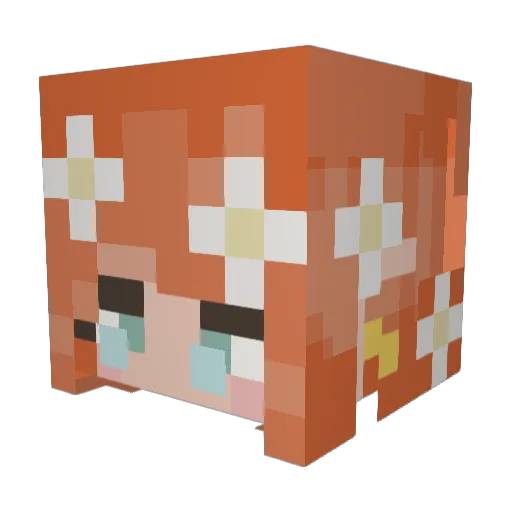 Emmuuu Minecraft avatar head, 3D render