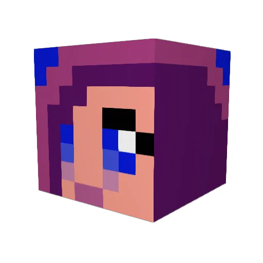 Emmy8 Minecraft avatar head, 3D render