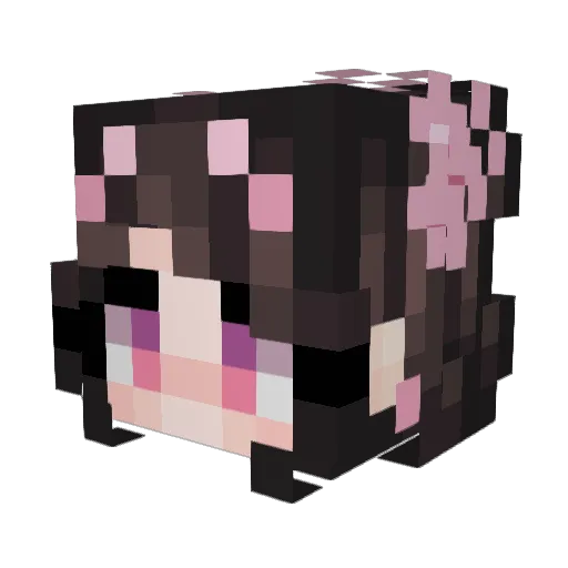 EmmyLun Minecraft avatar head, 3D render