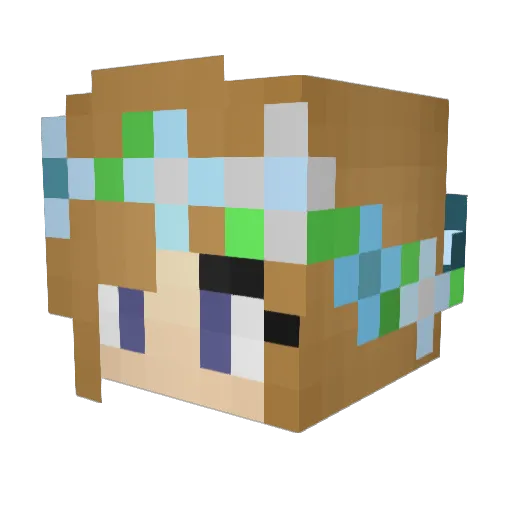 EmmyRayne Minecraft avatar head, 3D render