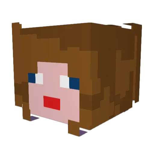EmmyV Minecraft avatar head, 3D render