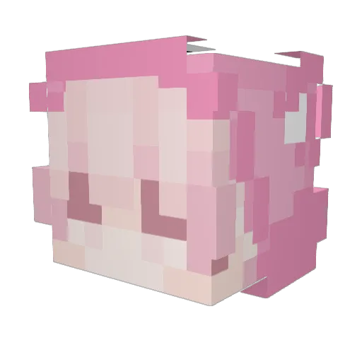 EmoAe Minecraft avatar head, 3D render