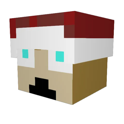 EmoEmery Minecraft avatar head, 3D render