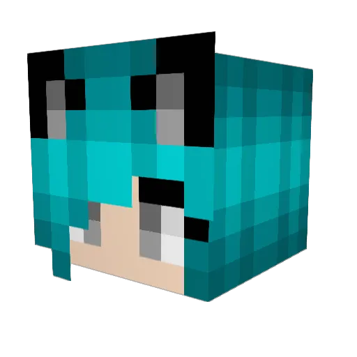 EmoGamerGirl Minecraft avatar head, 3D render