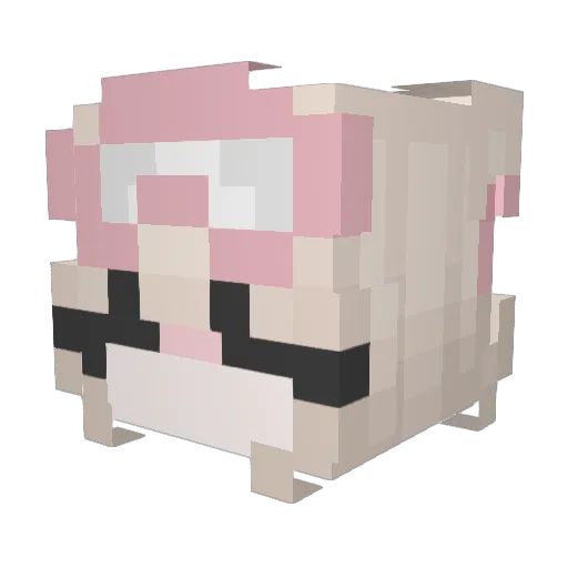 EmoNathan Minecraft avatar head, 3D render