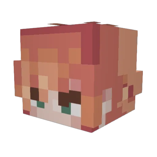EmoXiao Minecraft avatar head, 3D render
